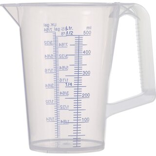 Messbecher 0,5l blau bedruckte Skala PP PRESSOL