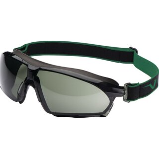 Vollsichtschutzbrille 625 EN 166 EN 170 EN 172 Rahmen dunkelgrau,Scheibe grünG15