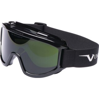 Vollsichtschutzbrille 601 EN166,EN169,EN175 Rahmen grau/Scheibe grün IR5 PC