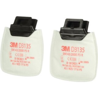 Rundpartikelfilter D3135 EN143:2000/A1:2006 P3R f.Ser.Secure Click 2 St./Btl.3M