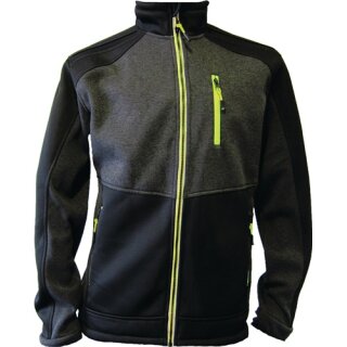Strickfleecejacke Gr.XXXL dunkelgrün/schwarz/lime TERRAX