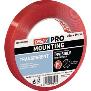 Montageband Mounting PRO Transparent 66965 transp.L.25m B.19mm TESA