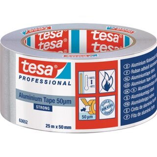 Aluminiumklebeband Strong 63652 m.Liner L.25m B.50mm Rl.TESA