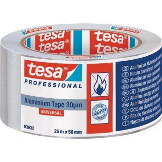 Aluminiumklebeband Univ.63632 m.Liner L.25m B.50mm Rl.TESA