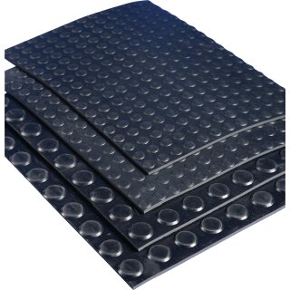 Gummiflachnoppenmatte ElaQprem B.1,20m L.10m D.3mm schwarz NR/SBR Rl.MÖLLER