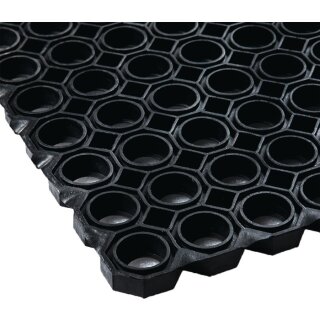 Gum.Wabenmatte B.1m L.1,5m D.22mm schwarz NR/SBR o.Gewebeeinlage