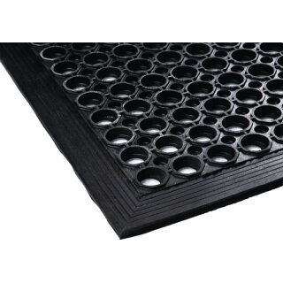 Anti-Ermüdungsmatte B.0,9m L.1,5m D.12mm schwarz NR/SBR o.Gewebeeinlage