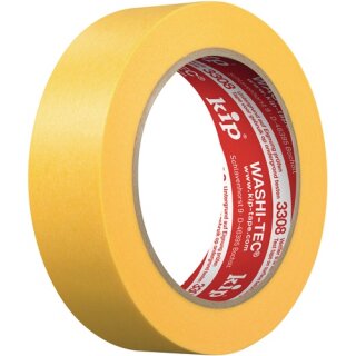 Abdeckband 3308 WASHI-TEC®Premium Plus Goldkrepp® glatt gelb L.50m B.30mm Rl.KIP