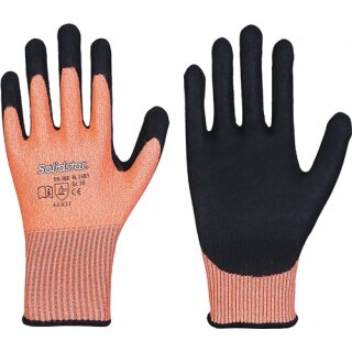 Schnittschutzhandschuhe Solidstar 1683 Gr.9 orange/schwarz EN 388 PSA II 12 PA