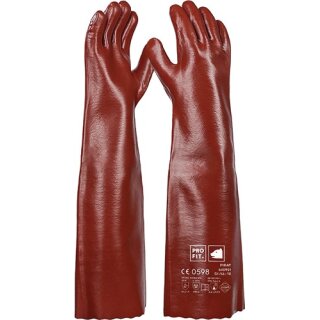 Chemikalienschutzhandschuh Pirat Gr.10 rotbraun PVC EN388,EN ISO374-1 PSAIII