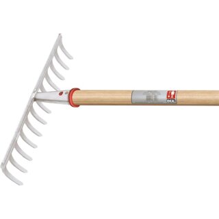 Gartenrechen Arbeits-B.428mm 16 Zinken m.konischer Dülle,o.Stiel IDEAL