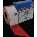 Absperrband L.500m B.80mm rot/weiß...