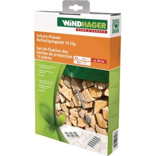 Schutzplanen Bef-set.6 Spannfedern u.6 Holzkrallen L.30cm WINDHAGER