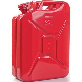Kraftstoffkanister 20l Feuerrot RAL 3000 Stahlbl.0,9mm L345xB165xH470mm VALPRO
