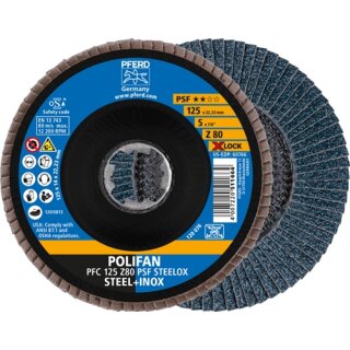 Fächerscheibe X-LOCK PSF Z STEELOX D.125mm K.80 kon.INOX ZK PFERD