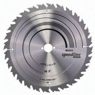 Kreissgeblatt Speedline Wood AD 315mm Z.28 WZ Bohr.30mm Schnitt-B.3,2mm HM