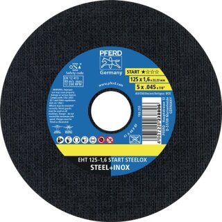 Trennscheibe STEELOX BOX D125x1,6mm ger.INOX Bohr.22,23mm Box á 25 St.PFERD