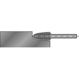 Frsstift RBF D.10mm Kopf-L.20mm Schaft-D.6mm HM Blank Verz.KVZ 4 RUKO