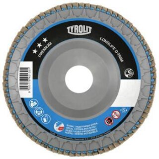 Fächerscheibe LONGLIFE C-TRIM D.125mm K.40 fl.INOX/Stahl ZK TYROLIT