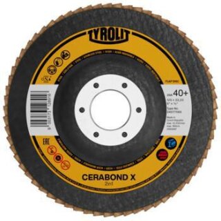 Fächerscheibe CERABOND D.125mm K.60 fl.INOX Keramikkorn TYROLIT