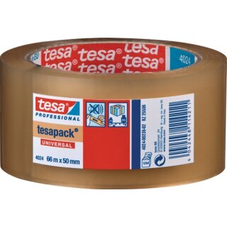 Verpackungsklebeband PP tesapack® 4024 farblos L.66m B.50mm Rl.