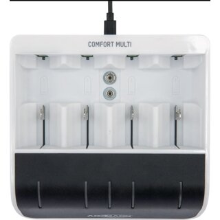 Schnellladegerät NiBC-ComfortMulti-USB-cb m.USB-Eingang 1,2 V NiMH ANSMANN