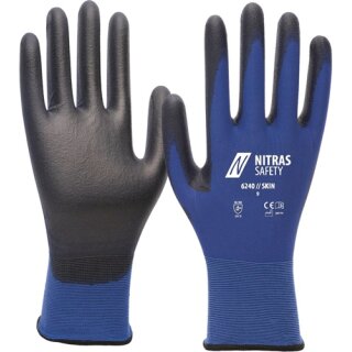 Handschuhe Skin Gr.10 blau/schwarz EN 388 PSA II NITRAS