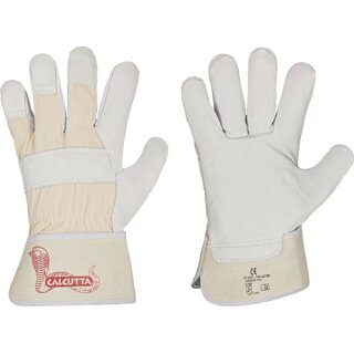 Handschuh CALCUTTA EN388 Gr.9 naturfarben Rindleder Doppelnaht gummierte Stulpe