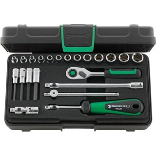 Steckschlüsselsatz 40/44/17/5QR 22-tlg.1/4 Zoll SW 3,5-13mm Z.80 6KT STAHLWILLE
