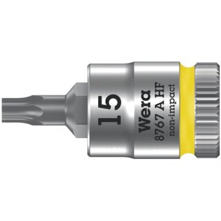 Steckschlüsseleinsatz 8767 A HF TORX® 1/4 Zoll T15 L.28mm WERA