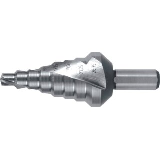 Stufenbohrer Bohrber.6-26,75mm HSS Spiralnut Z.2 Stufen 8 RUKO