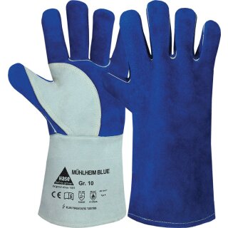 Schweißerhandschuhe Mühlheim Blue Gr.10 blau/grau Rindspaltleder