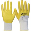 Handschuhe 03405 Gr.8 weiß/gelb PES m.Nitril EN 388...
