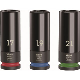 Kraftsteckschlüsselsatz Wheel Impaktor C Set 1 3-tlg.1/2 Zoll lang,6-kant WERA