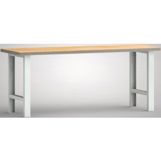 Werkbank B2000xT700xH840mm Buche Multiplex lichtgrau