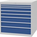 Schubladenschrank H1019xB1005xT736mm lichtgrau/signalblau...