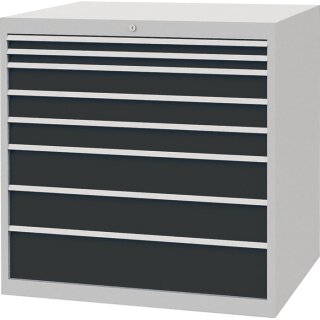 Schubladenschrank H1019xB1005xT736mm lichtgrau/grau 8 Schubl.Vollauszug