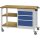 Werkbank B1200xT540xH880mm Buche Multiplex lichtgrau/signalblau 3 Schubl.
