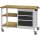 Werkbank B1200xT540xH880mm Buche Multiplex lichtgrau/grau 3 Schubl.2x150,1x200mm