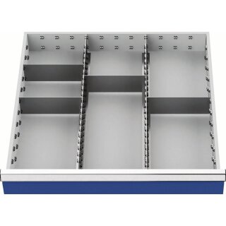 Schubladenunterteilungsmaterial Front-H.150mm 2 Längs-/4 Querteiler