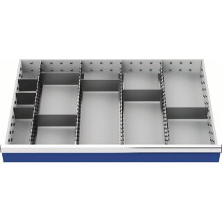 Schubladenunterteilungsmaterial Front-H.150mm 4 Längs-/8 Querteiler