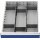 Schubladenunterteilungsmaterial Front-H.150mm 2Längs-/6Querteiler Schubl-B.450mm
