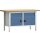 Werkbank PW 700 B1500xT700xH840mm Buche Multiplex grau blau 2 Schubl. 2 Türen