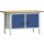 Werkbank PW 700 B1500xT700xH840mm Buche Multiplex grau enzianblau 2Schubl.2Türen