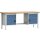 Werkbank PW 700 B2000xT700xH840mm Buche Multiplex grau blau 2Schubl. 2Türen
