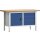 Werkbank PW 700 B1500xT700xH840mm Buche Multiplex grau enzianblau 3 Schubl.1 Tür
