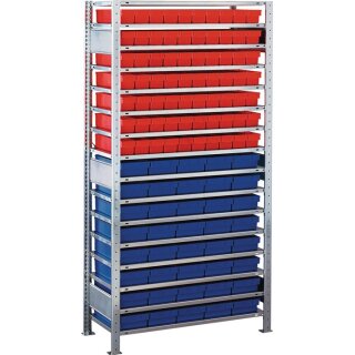 Steckregal H2000xB1000xT400mm Anbauregal 16 Stahlböden 75xL 400mm blau