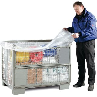 Seitenfaltensack HD-PE naturtrüb 25 µm B1300+950xL1850mm