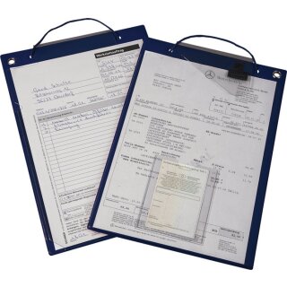 Auftragstasche m.Klettverschluss u.2 Fächer DIN A4 blau VE=10 St.