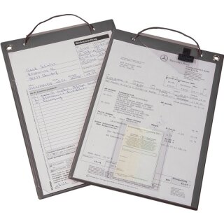 Auftragstasche m.Klettverschluss u.2 Fächer DIN A4 grau VE=10 St.EICHNER
